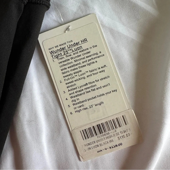 🆕🖤 Lululemon OTF Orangetheory Fitness Wunder Under HR Tight 25” Luon Black - Picture 4 of 7